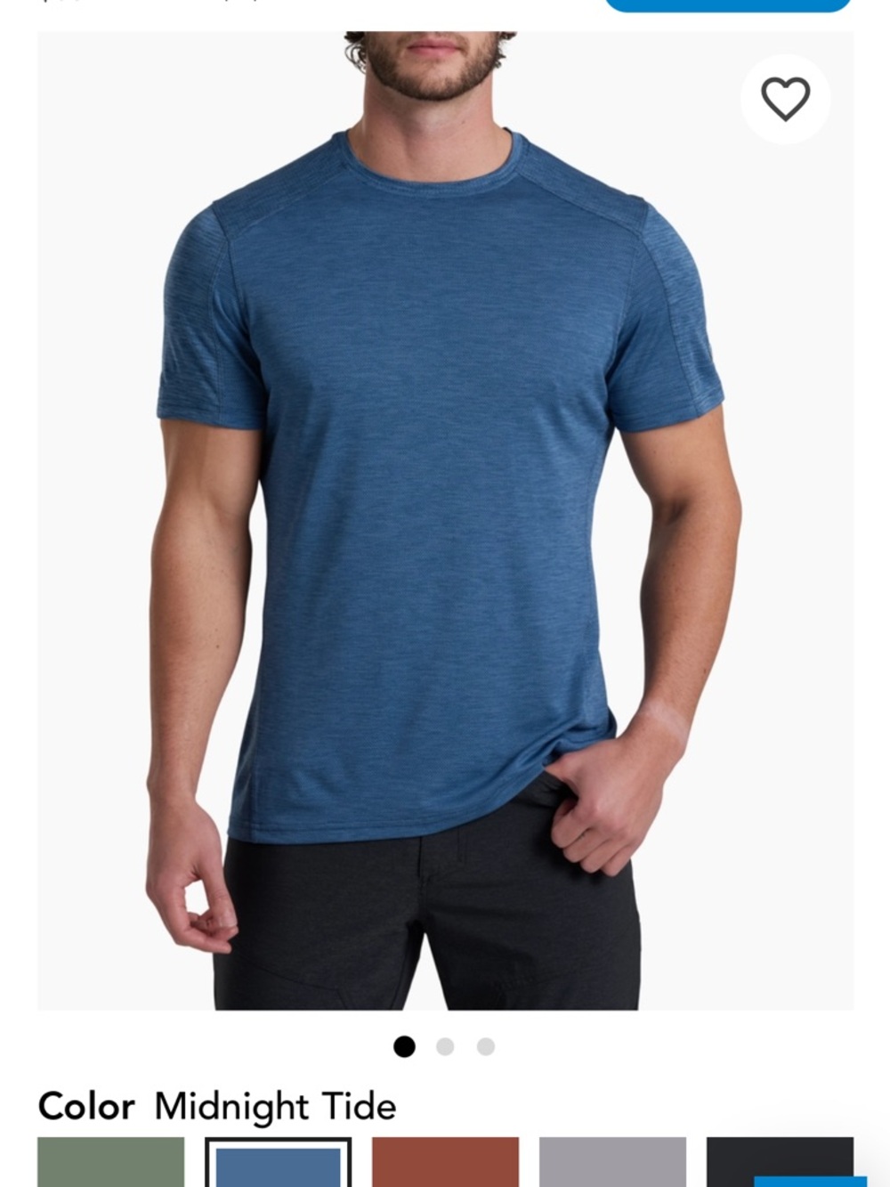Kühl Men's Performance Crew Neck T-Shirt color: Neptune
